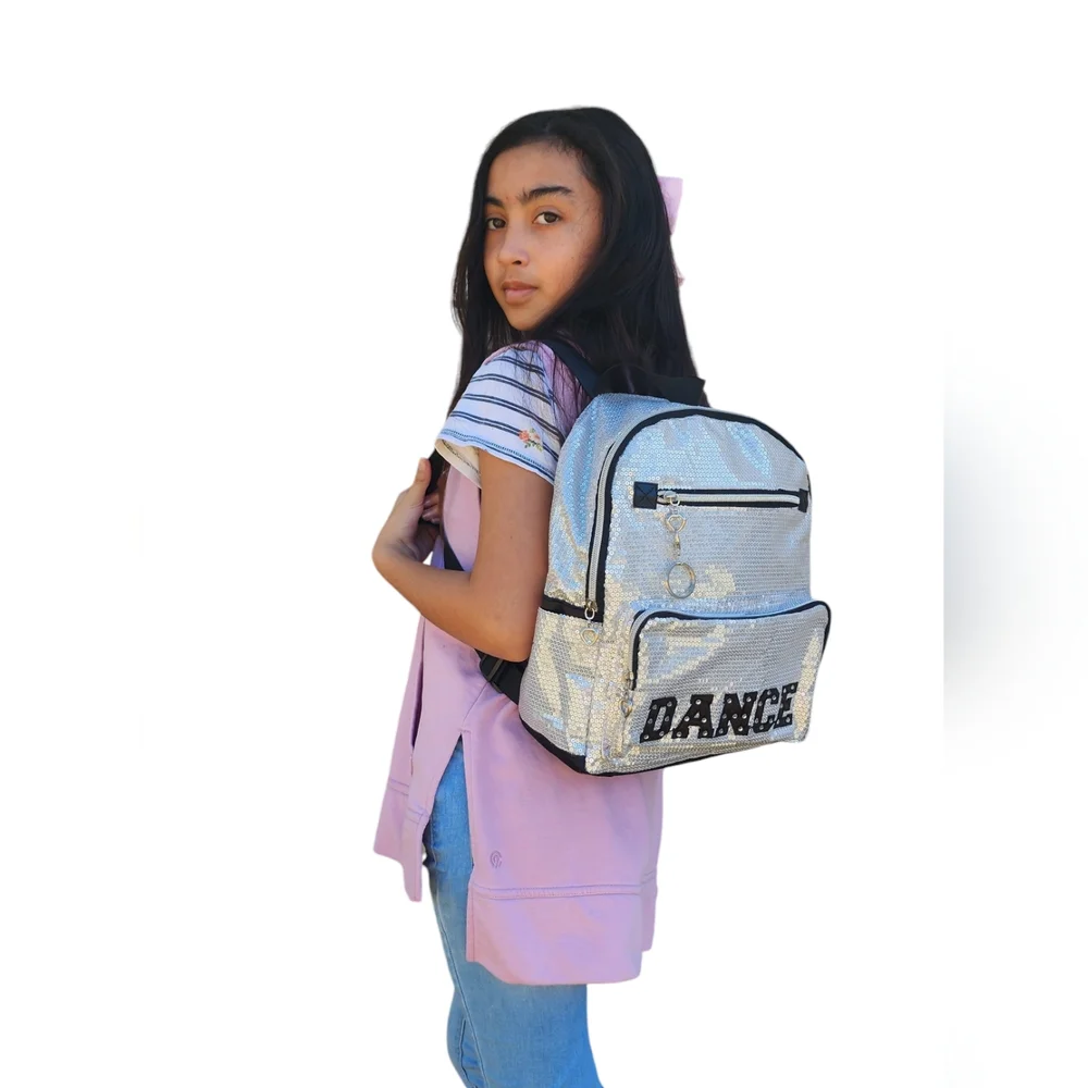 Silver Sequins Dance Backpack